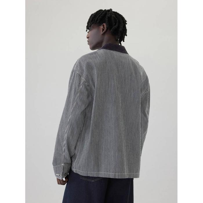 Demir Yolu Çizgili Denim İş Ceket цвет: Чёрный