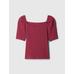 Kalp Yaka Balon Kol T-Shirt цвет: Красный