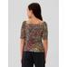 Kalp Yaka Balon Kol T-Shirt цвет: Красный
