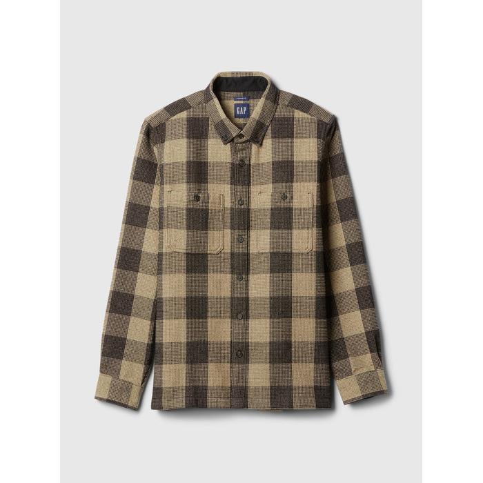 Waffle Örgü Flannel Gömlek цвет: Коричневый