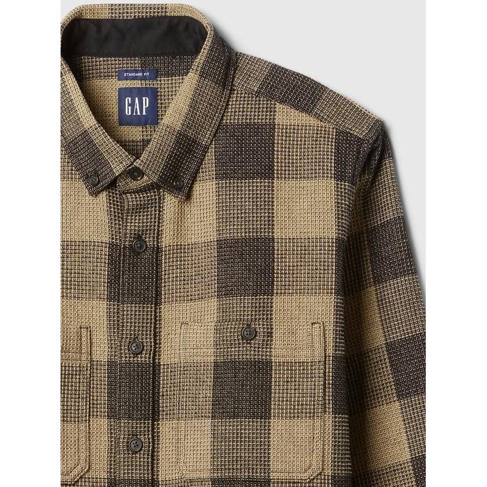 Waffle Örgü Flannel Gömlek цвет: Коричневый