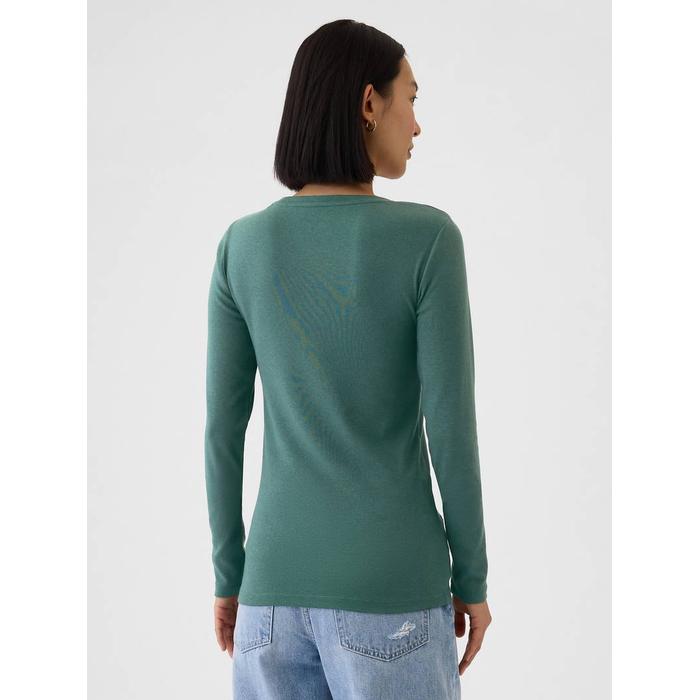 Supima® Modern Bisiklet Yaka Uzun Kollu T-Shirt цвет: Зелёный