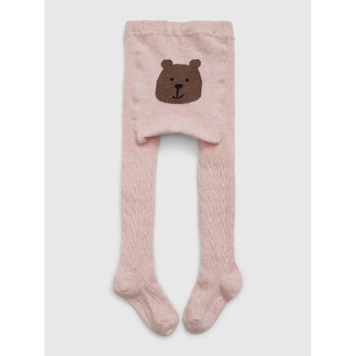 Cable Örgü Brannan Bear Grafikli Külotlu Çorap цвет: Розовый