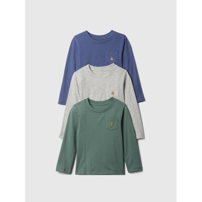 Brannan Bear İşlemeli Mix and Match 3'lü T-Shirt Seti цвет: Голубой