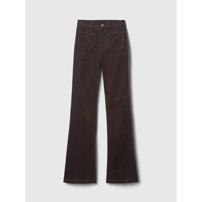 High Rise Kadife '70s Flare Jean Pantolon цвет: Коричневый