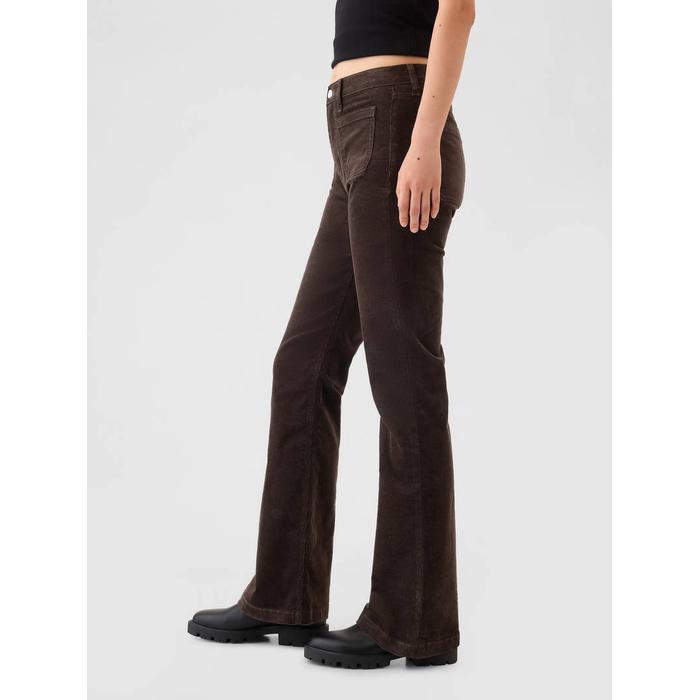 High Rise Kadife '70s Flare Jean Pantolon цвет: Коричневый