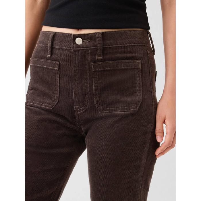 High Rise Kadife '70s Flare Jean Pantolon цвет: Коричневый