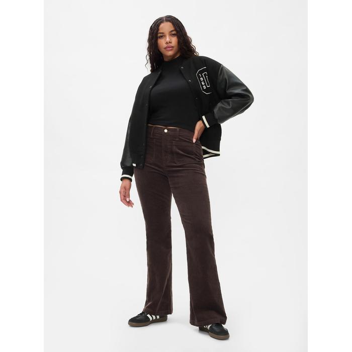 High Rise Kadife '70s Flare Jean Pantolon цвет: Коричневый