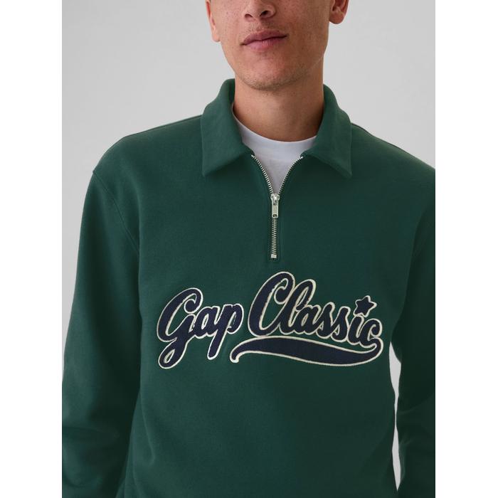 Gap Logo Vintage Soft Fermuarlı Pullover Sweatshirt цвет: Зелёный