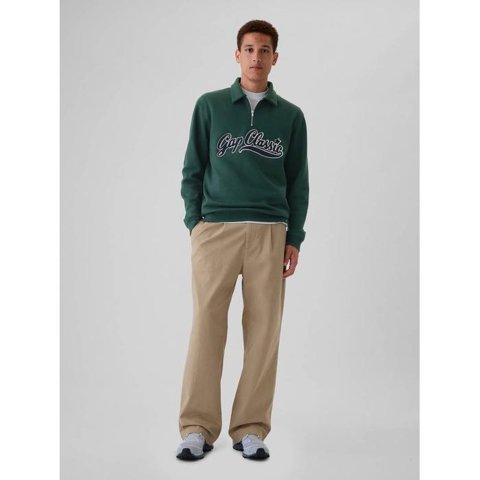 Gap Logo Vintage Soft Fermuarlı Pullover Sweatshirt цвет: Зелёный