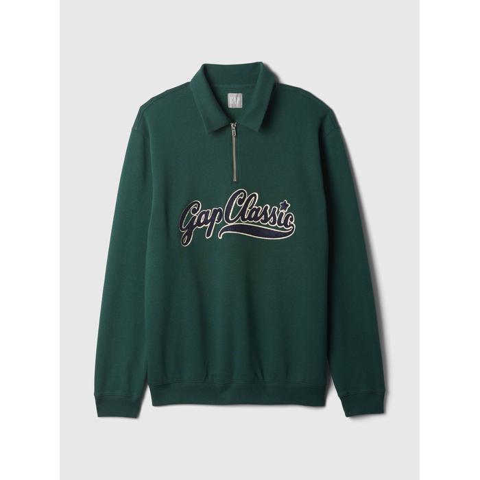 Gap Logo Vintage Soft Fermuarlı Pullover Sweatshirt цвет: Зелёный