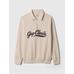 Gap Logo Vintage Soft Fermuarlı Pullover Sweatshirt цвет: Бежевый