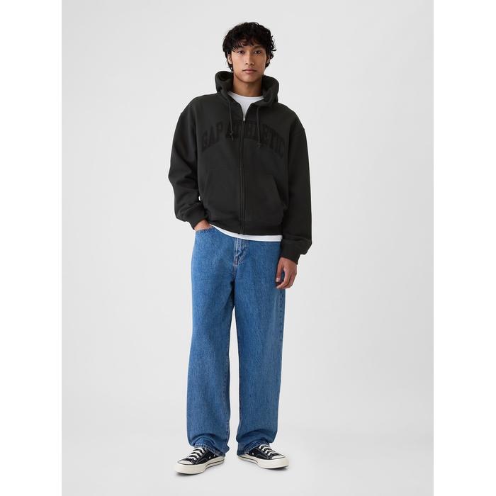 Gap Logo Heavyweight Fermuarlı Sweatshirt цвет: Чёрный