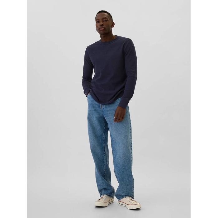 Waffle-Knit Crewneck T-Shirt цвет: Синий