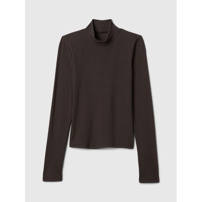 Modern Fitilli Crop Balıkçı Yaka T-Shirt цвет: Коричневый