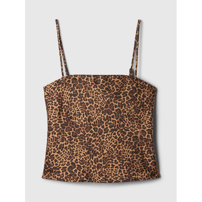 Leopar Desenli Saten Bluz цвет: Коричневый