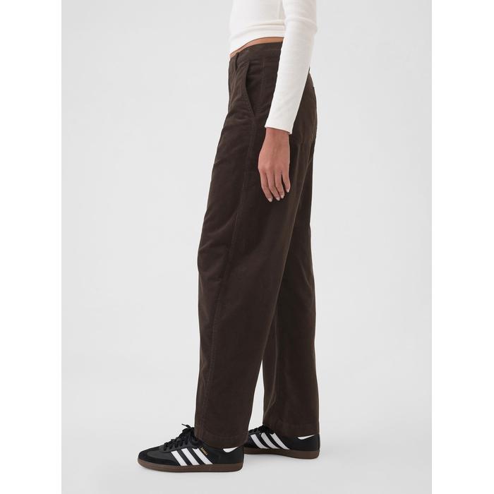 High Rise Kadife Tapered Ankle Pantolon цвет: Коричневый