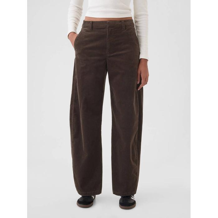 High Rise Kadife Tapered Ankle Pantolon цвет: Коричневый