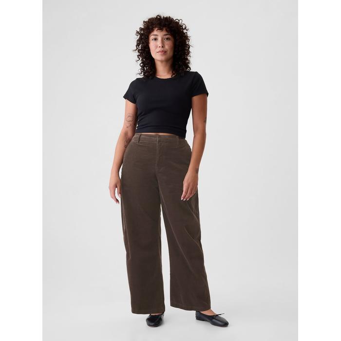 High Rise Kadife Tapered Ankle Pantolon цвет: Коричневый