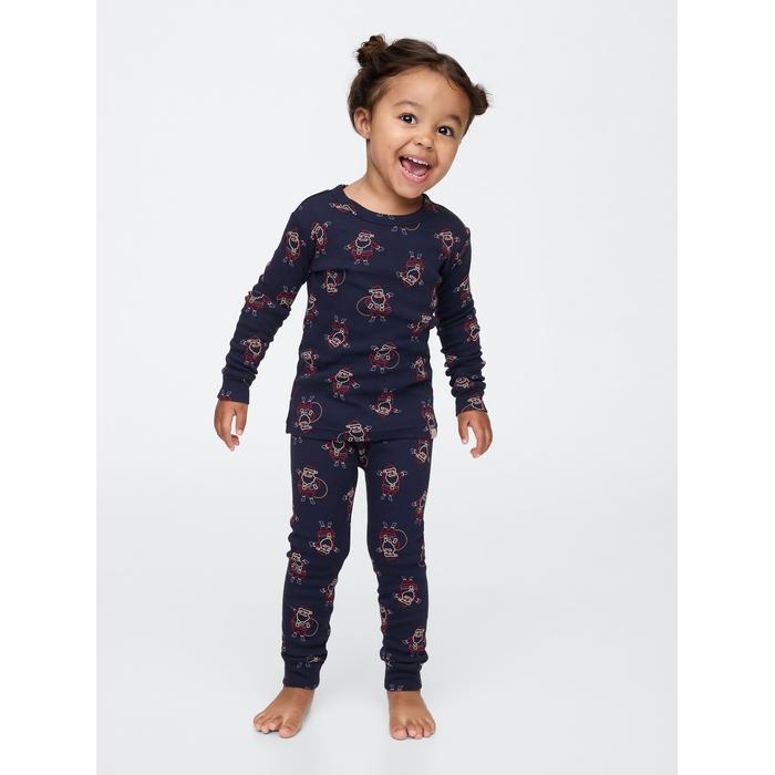 Organik Pamuk Holiday Desenli Pijama Takımı цвет: Синий