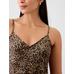 Leopar Desenli Saten Midi Elbise цвет: Коричневый