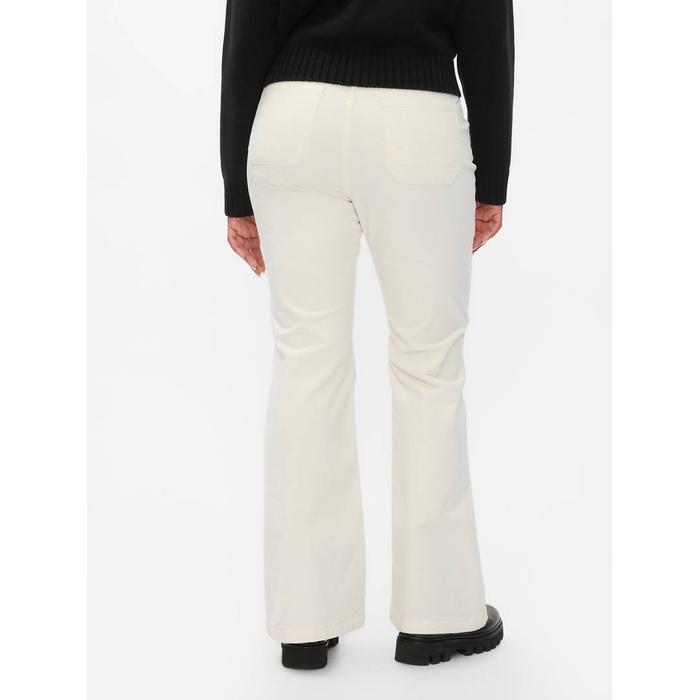 High Rise Kadife '70s Flare Jean Pantolon цвет: Белый