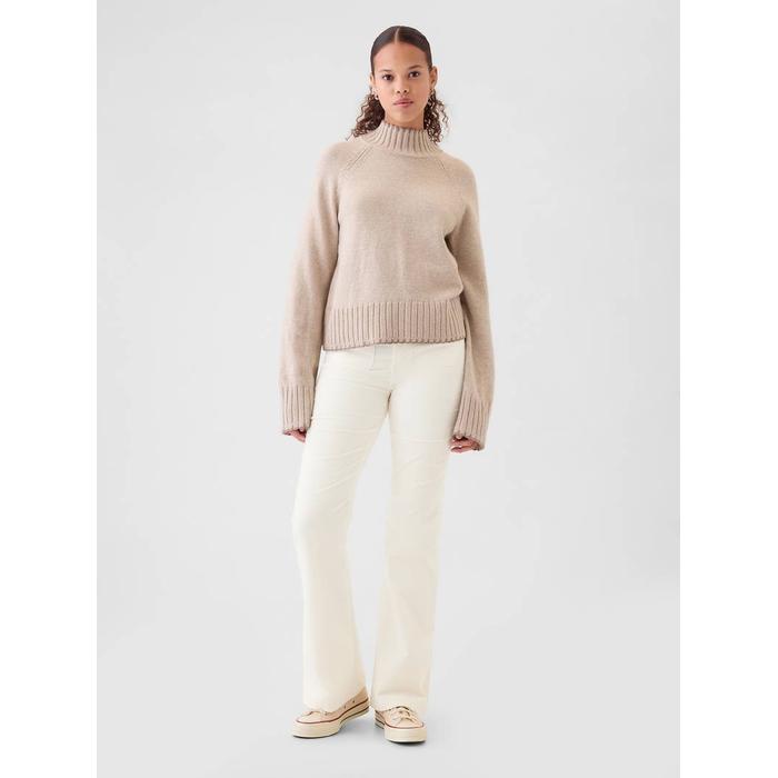 High Rise Kadife '70s Flare Jean Pantolon цвет: Белый