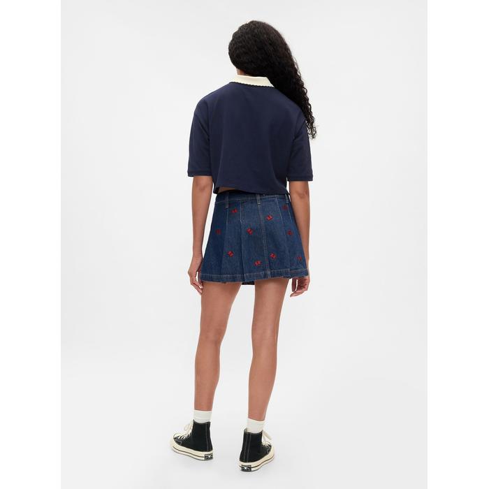 Gap × Disney Minnie Mouse İşlemeli Mini Denim Etek цвет: Синий