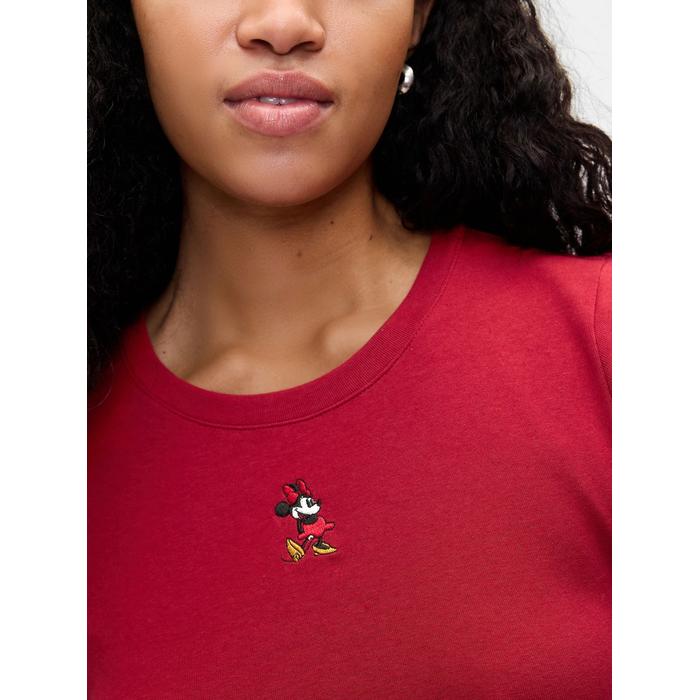 Gap × Disney Bisiklet Yaka Crop T-Shirt цвет: Красный