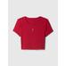 Gap × Disney Bisiklet Yaka Crop T-Shirt цвет: Красный