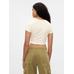 Gap × Disney Bisiklet Yaka Crop T-Shirt цвет: Бежевый