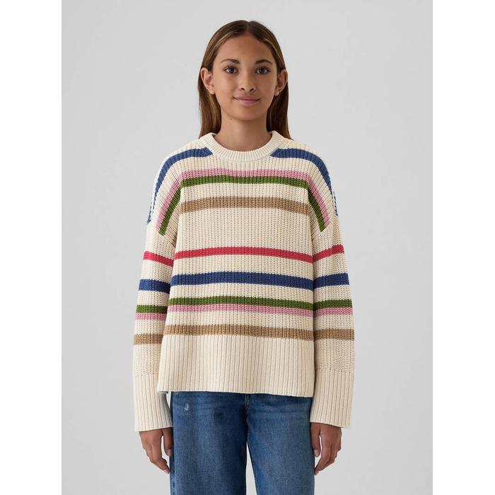Çizgili Oversize Kazak цвет: Красный