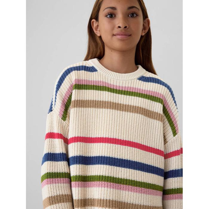 Çizgili Oversize Kazak цвет: Красный