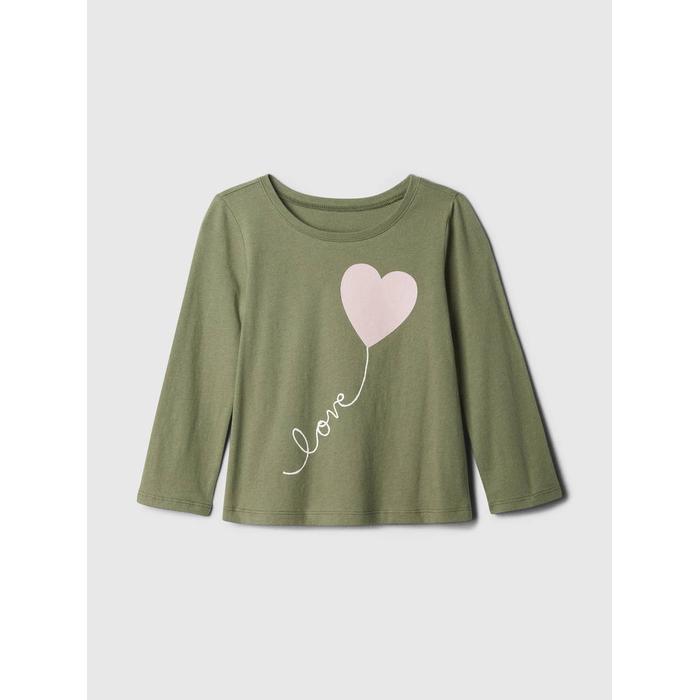%100 Pamuk Gap Logo Grafikli T-Shirt цвет: Хаки