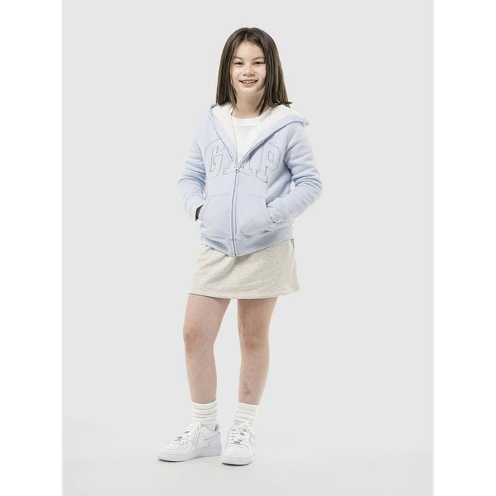 Gap Logo Fermuarlı Sherpa Sweatshirt цвет: Голубой