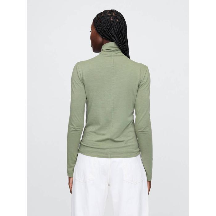 Modal Karışımlı Balıkçı Yaka T-Shirt цвет: Хаки