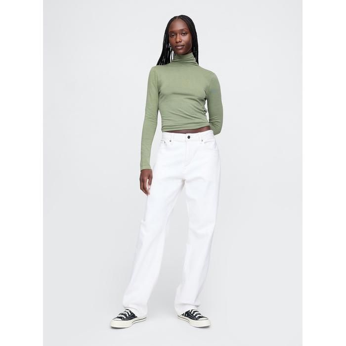 Modal Karışımlı Balıkçı Yaka T-Shirt цвет: Хаки