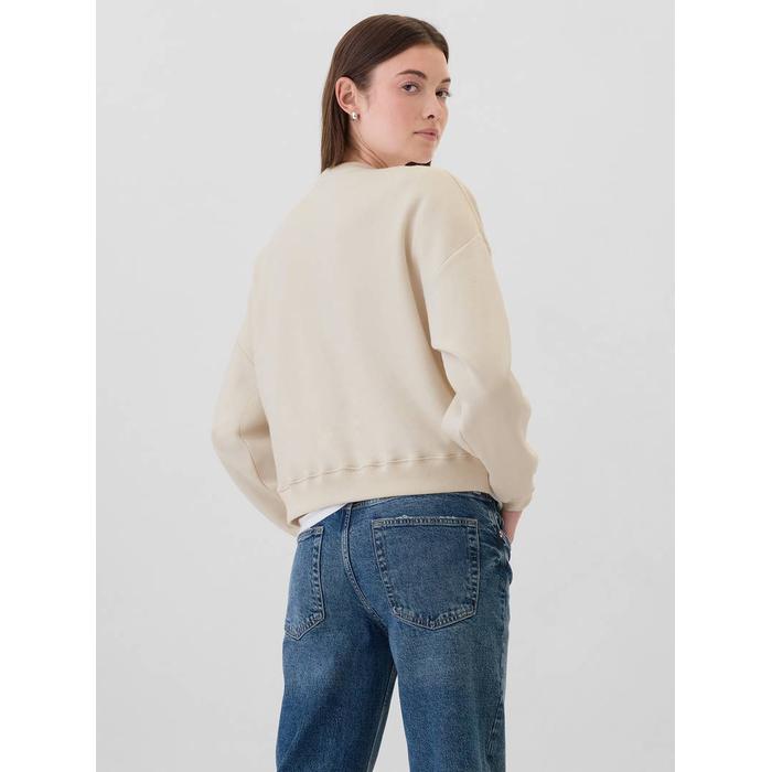 Gap Logo Grafikli Oversize Fleece Sweatshirt цвет: Бежевый