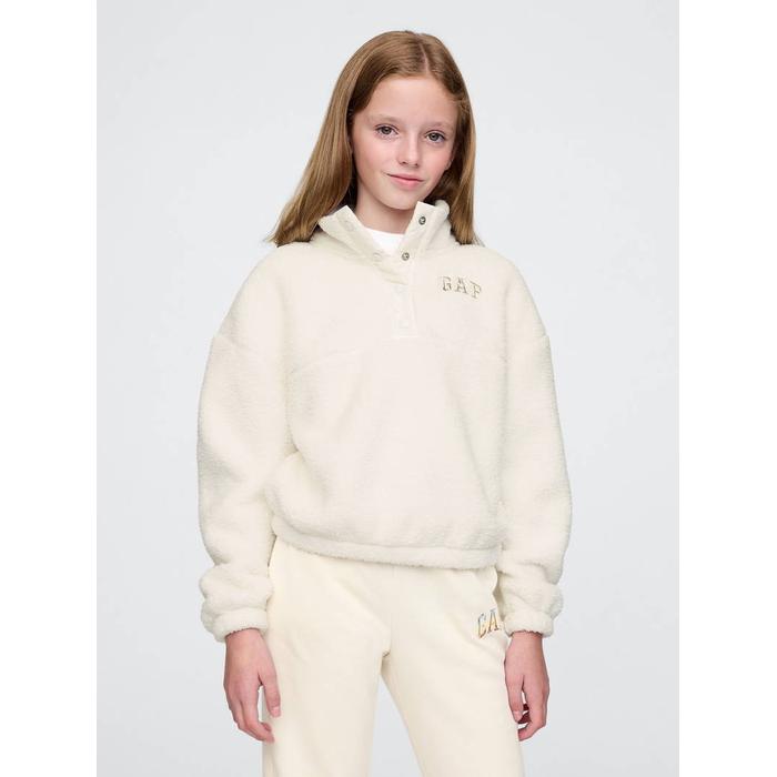 Gap Logo Relaxed Sherpa Sweatshirt цвет: Белый