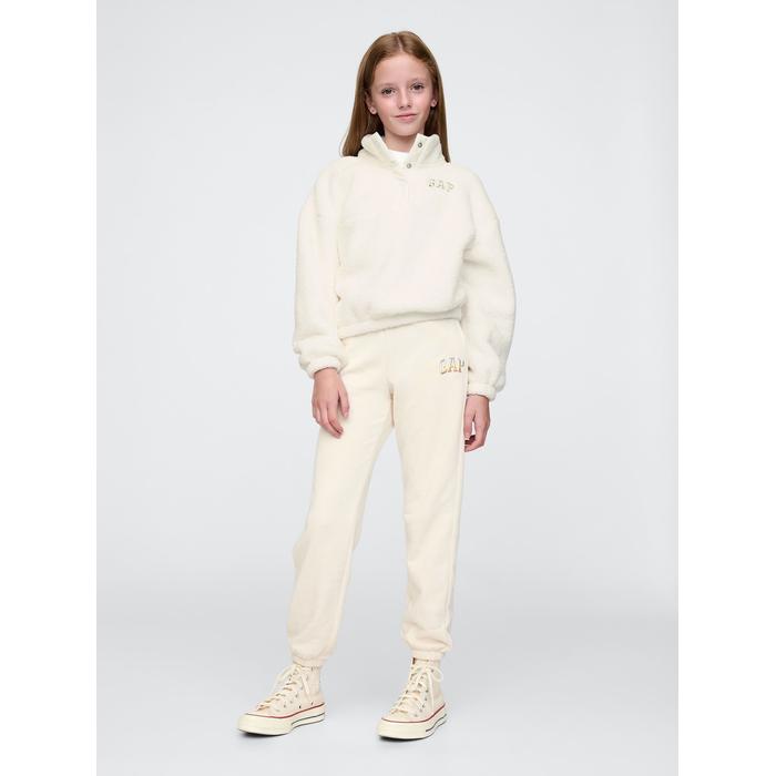 Gap Logo Relaxed Sherpa Sweatshirt цвет: Белый