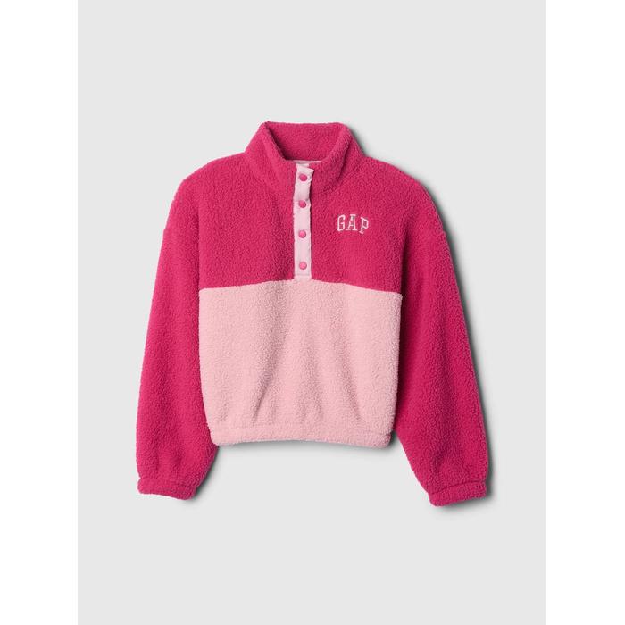 Gap Logo Relaxed Sherpa Sweatshirt цвет: Розовый
