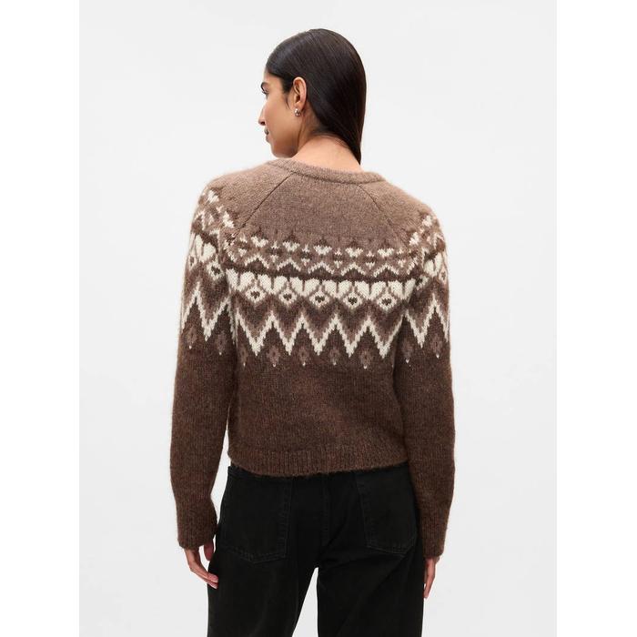 Укороченный кардиган с рисунком Fair Isle цвет: Коричневый