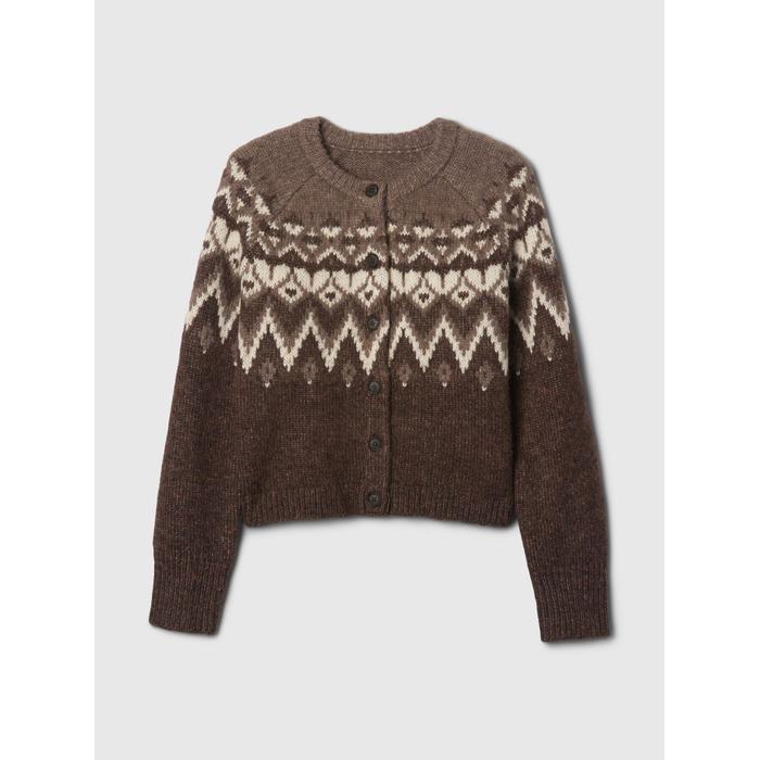 Укороченный кардиган с рисунком Fair Isle цвет: Коричневый