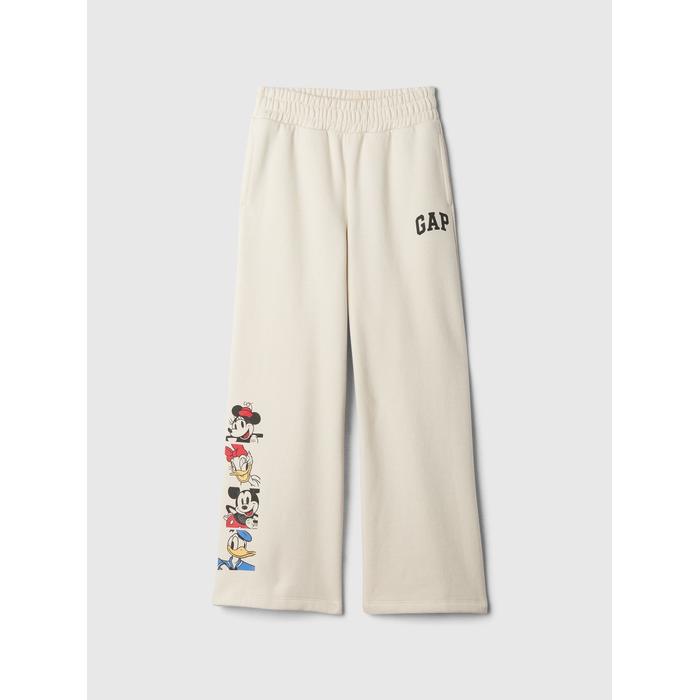 Gap Logo Disney Grafikli Relaxed Wide-Leg Fleece Eşofman Altı цвет: Белый