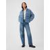 Oversize Denim Puffer Şişme Ceket цвет: Голубой