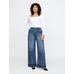 High Rise Stride Seamed Wide-Leg Jean Pantolon цвет: Голубой