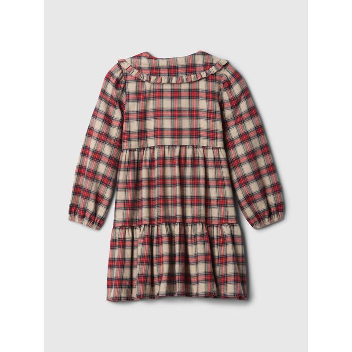 Ekose Desenli Flannel Gömlek Elbise цвет: Красный