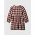 Ekose Desenli Flannel Gömlek Elbise цвет: Красный