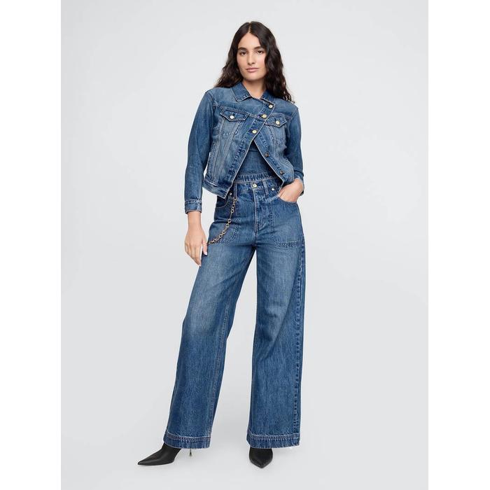 Gap × Cult Gaia High Rise Stride Chain Jean Pantolon цвет: Голубой