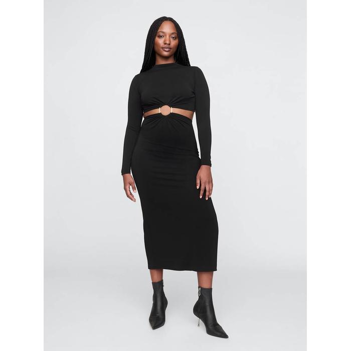 Gap × Cult Gaia Cutout Midi Elbise цвет: Чёрный